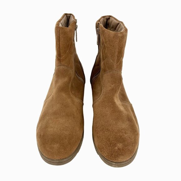 TOTES QUILTED TAN SUEDE LEATHER MEN'S SHORT BOOTS - 13 - Picture 3 of 8